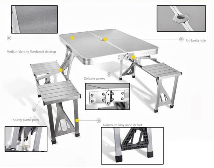 Portable Aluminium Folding Picnic Table