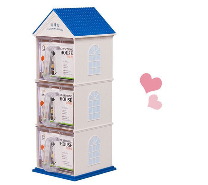 Spice Box Jar Plastic Seasoning House 3 Layers Sugar Sauce Pot Container With Spoon Kitchen Supplies