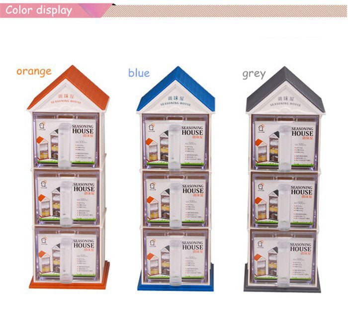 Spice Box Jar Plastic Seasoning House 3 Layers Sugar Sauce Pot Container With Spoon Kitchen Supplies
