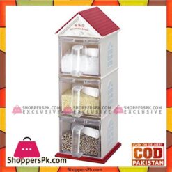 Spice Box Jar Plastic Seasoning House 3 Layers Sugar Sauce Pot Container With Spoon Kitchen Supplies