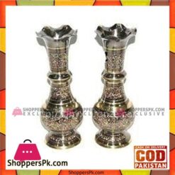 Vases Elegant Brass With a Wavy Neck 12inch