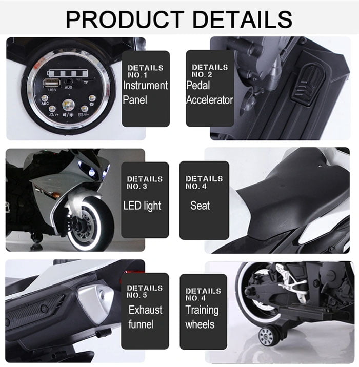 Yamaha R1 Latest Style With Handle Race Kids Ride On Bike Metallic Paint Color