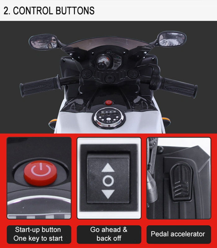 Yamaha R1 Latest Style With Handle Race Kids Ride On Bike Metallic Paint Color