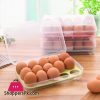 15 Grids Portable Egg Storage Box Egg Fresh Box Refrigerator Tray Container Double Layer Multifunctional Egg Crisper Food Container Organizer