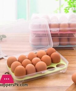 15 Grids Portable Egg Storage Box Egg Fresh Box Refrigerator Tray Container Double Layer Multifunctional Egg Crisper Food Container Organizer