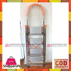 4 Step Foldable Ladder Stainless Steel