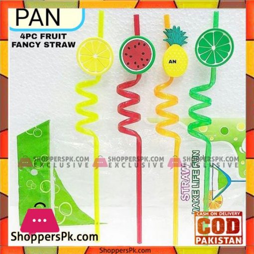 4Pcs Fruit Fancy Straw