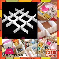 6Pcs Good Quality Practical Plastic Necessities Storage Organizer Divider White