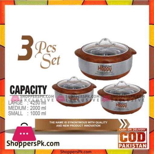 Happy Handsome Wood And Steel 3 Pcs Hotpot Set