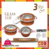 Happy Handsome Crown Glass Top 3 Pcs Hotpot Set