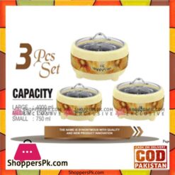 Happy Handsome Lion Pearl Glass Top 3 pcs Hotpot Set