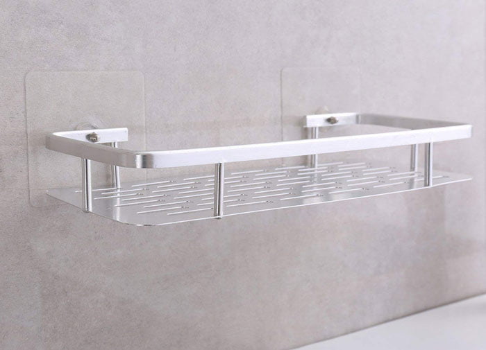 High Quality Metal Chrome Plated Kitchen Bathroom Shelves (Silver)