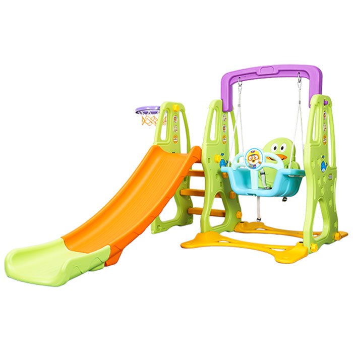 Kids Slide With Basketball And Swing 3 In 1