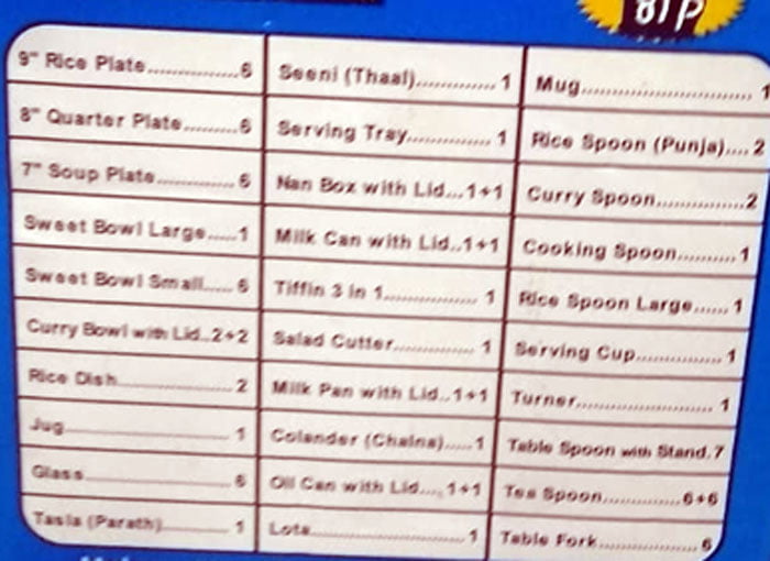 Mehran Deluxe Stainless Steel Diner And Kitchen Set