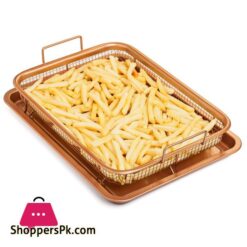 Non-Stick Copper Crisper Tray Cook Crispy Food Without Oil Or Butter