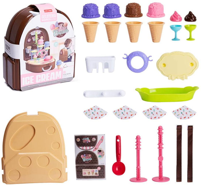 Pretend Play Kids Ice Cream Play Set Backpack 4 Pretend Play Kids Ice Cream Play Set Backpack