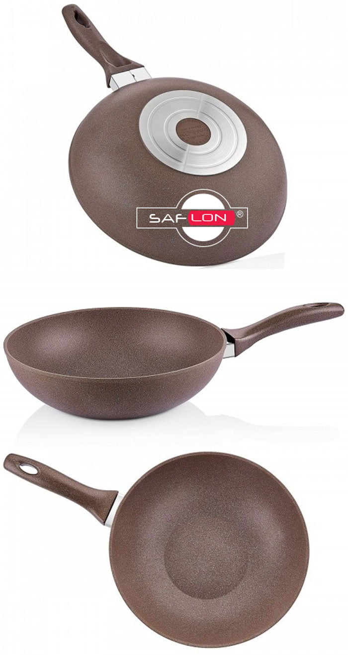 Saflon 11 Inch Granite Non-Stick Wok Single Handle Pan Turkey Made