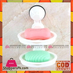 Soap Holder Double Layer Wall Stick Plastic Dish Tray