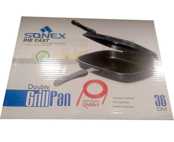 Sonex Die Cast Ceramic Coating Double Grill Pan (36 Cm) 4 Sonex Die Cast Ceramic Coating Double Grill Pan (36 Cm)