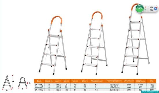 4 Step Foldable Ladder Stainless Steel 7 Ladder-Size