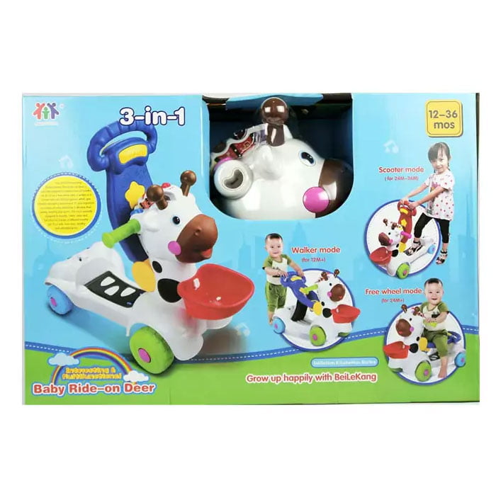 Baby 3 In 1 Ride On Deer Walker, Push Car , Scooter 8503-1