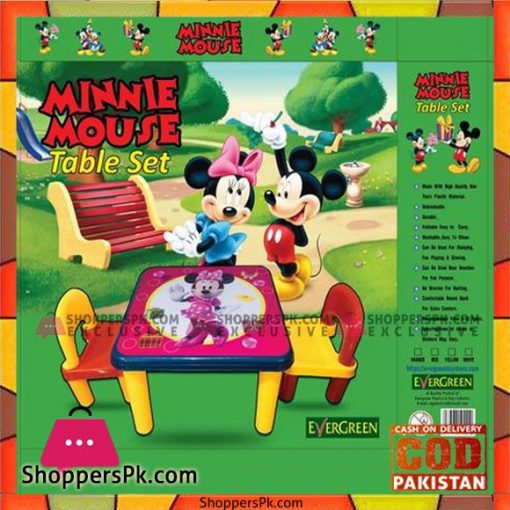Evergreen Jumbo Table With Two Chairs Minnie Mouse