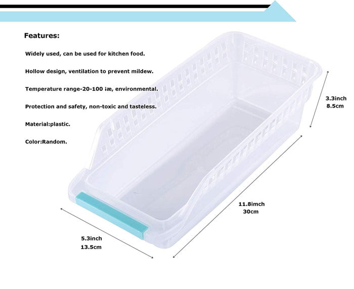 Fridge Drawer Organizer Unique Design Pull Out Bins Fridge Shelf Holder Storage Box 1 Pcs