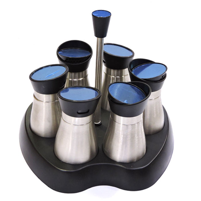 High Quality Stainless Steel 6 Pcs Spice Jars With Stand