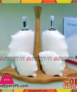 Imperial Oil And Vinegar Set - 4 Pcs - Wooden Stand