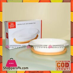 Imperial Serving Dish With Wooden Tray - Ceramic - 12"