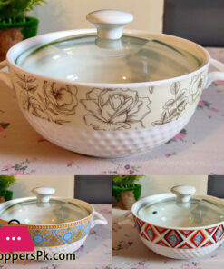 Serving Bowl Ceramic With Glass Lid Heat Proof