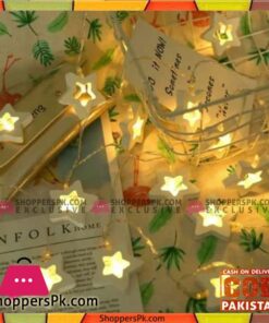 3 meter Battery Powered Wooden 20 LED Star String Fairy Light LED