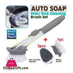Auto Soap Dish Sink Cleaning Brush Set