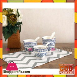 Bowl Set With Spoon-12 Pcs-Ceramic-Printed