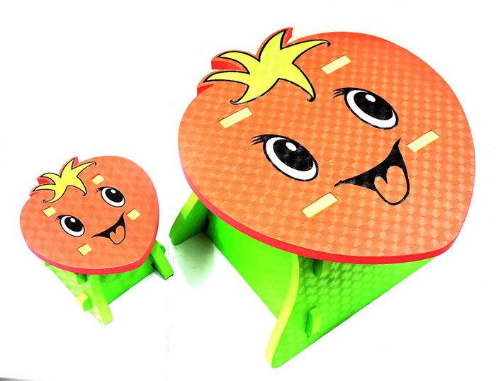 Children Eva Chair And Desk Kids Safe Table Infant Anticollision Cozy Chair Strawberry Pattern 0-4 Years - Hk-Z008