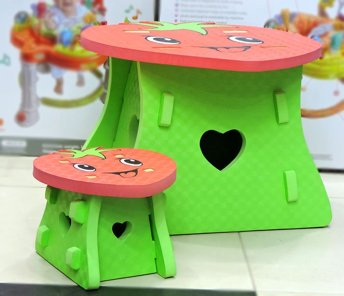 Children Eva Chair And Desk Kids Safe Table Infant Anticollision Cozy Chair Strawberry Pattern 0-4 Years - Hk-Z008