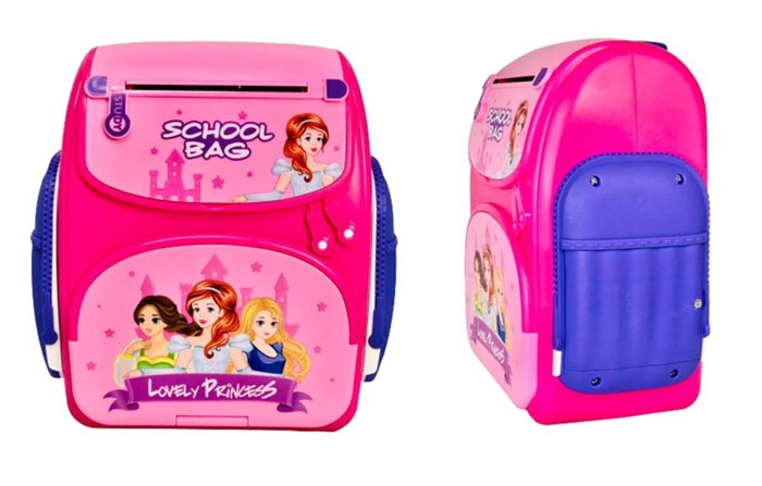 Children'S Toys Atm Piggy Bank Safe Money Box School Bag Toys Use Fingerprint Password