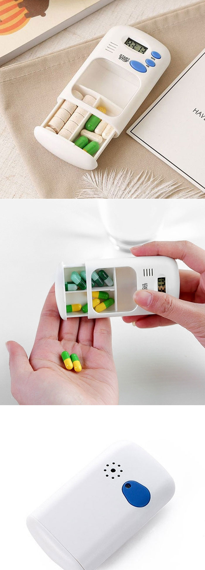Digital Pill Storage Electric Medicine Case Clock Reminder Pill Box With Alarm Timer