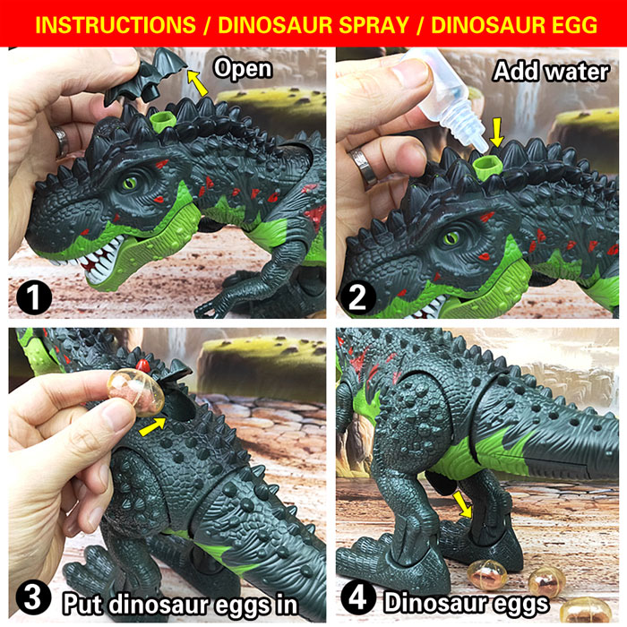 Dinosaur Electric Toy Big Dinosaurs Hiking Sound Spray Light Gifts For Kids