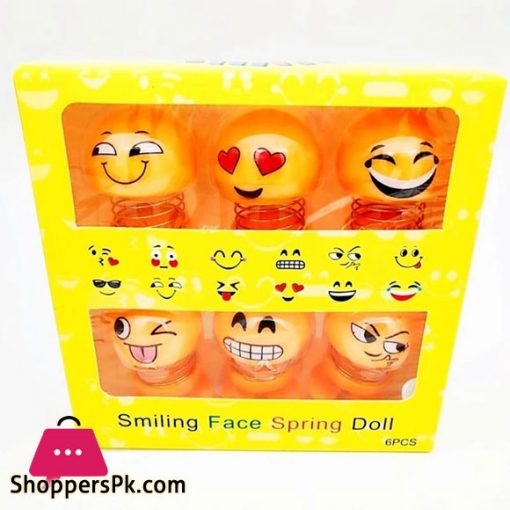 Emoji Shaking Head Doll Car Dashboard Ornaments Springs Dancing Toy - Pack of 6