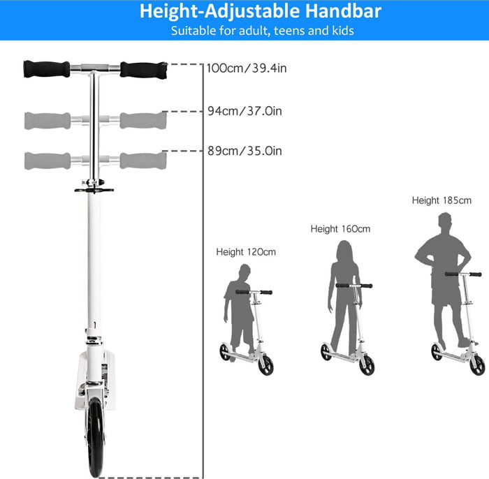High Quality 8 Inch Big Wheel Adult Scooter Pro 2-Wheel Folding Kick Scooter Aluminium Alloy