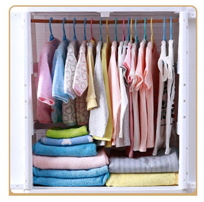 High Quality Baby Clothes Storage Wardrobe with 2 Drawer Cabinet