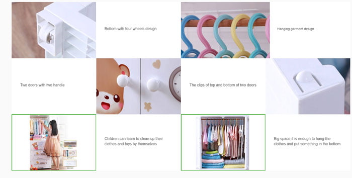 High Quality Baby Clothes Storage Wardrobe With 3 Drawer Cabinet