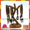 High Quality Cutlery Set With Wooden Stand 2 High Quality Cutlery Set With Wooden Stand