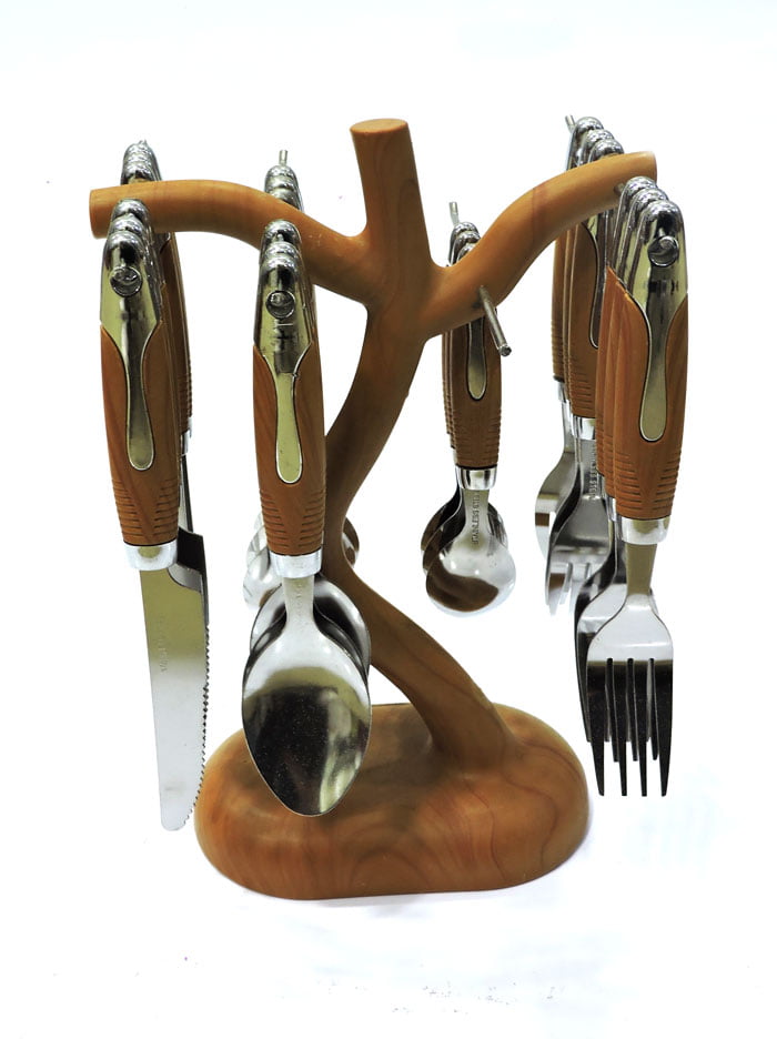 High Quality Cutlery Set With Wooden Stand