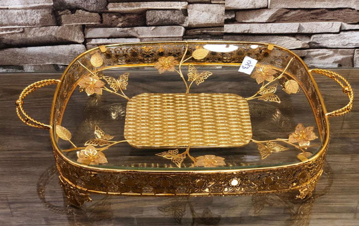 High Quality Glass Flower Design Serving Dish