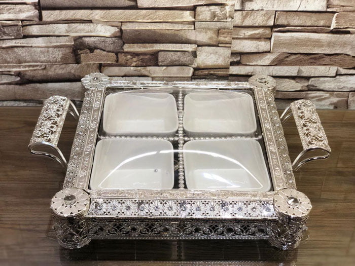 High Quality Glass Flower Design Serving Dish