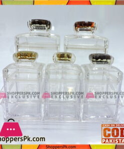 High Quality Glass Jars Set with Glass Tray 6 Pcs