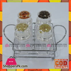 High Quality Spice Jars With Stainless Steal Stand Pcs Set