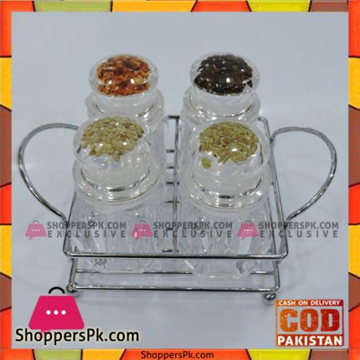 High Quality Spice Jars With Stainless Steal Stand Pcs Set